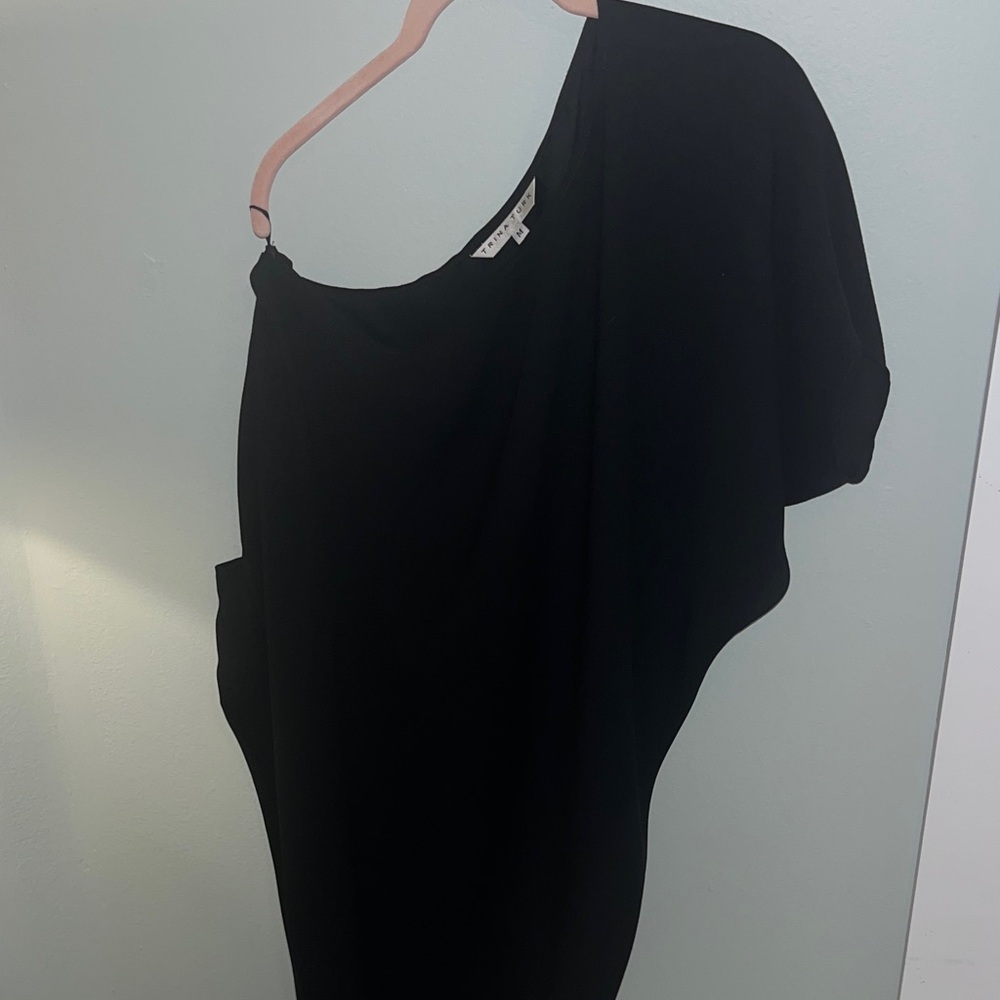 Trina Turk Black One-Shoulder Dress